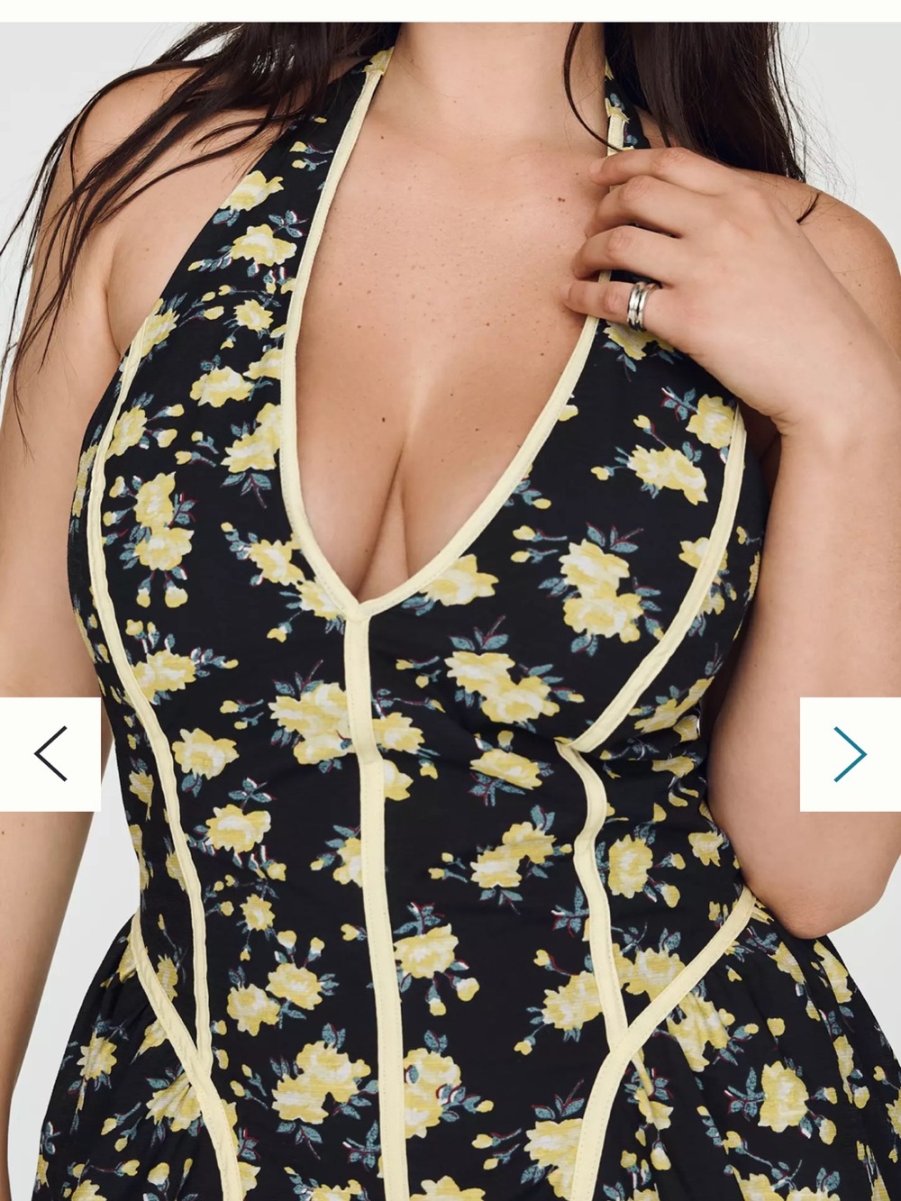 NWT Anthropologie Fit and Flare Halter v neck Floral Midi Dress - Picture 3 of 6